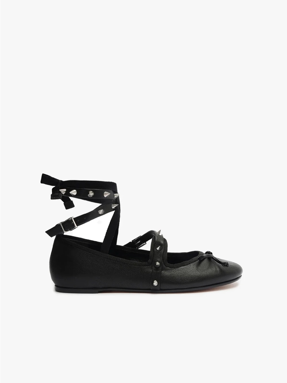 Schutz Larissa Lace Up Leather Flat Ballet